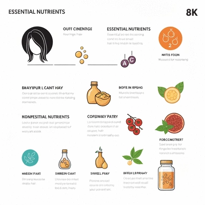 Detailed chart showing essential nutrients and their benefits for hair health